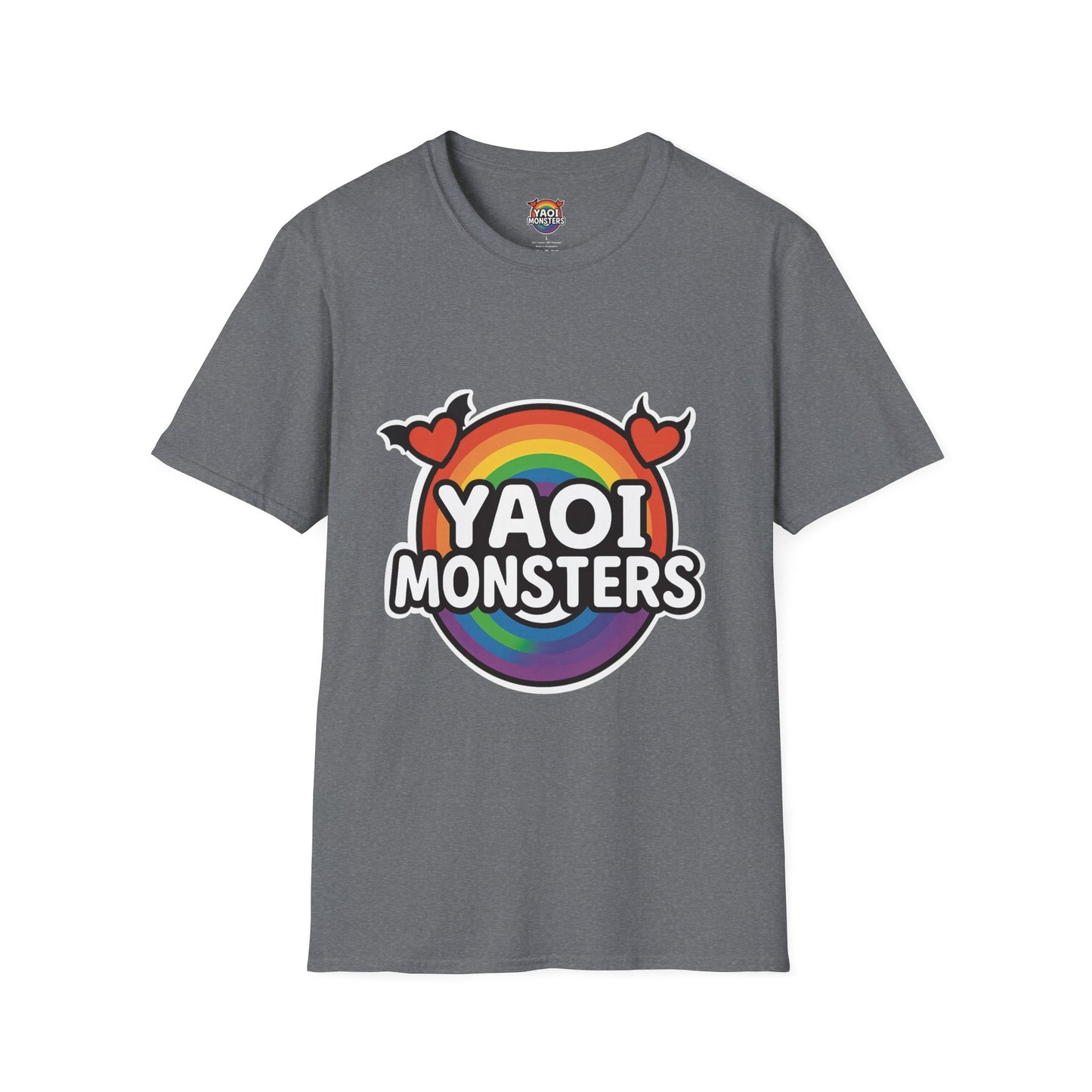 Yaoi Monsters Rainbow Logo T-Shirt | Unisex BL Anime Tee | LGBTQ+ Pride Kawaii Monster Shirt