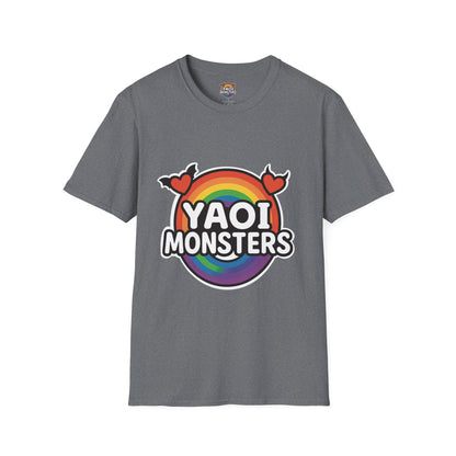 Yaoi Monsters Rainbow Logo T-Shirt | Unisex BL Anime Tee | LGBTQ+ Pride Kawaii Monster Shirt