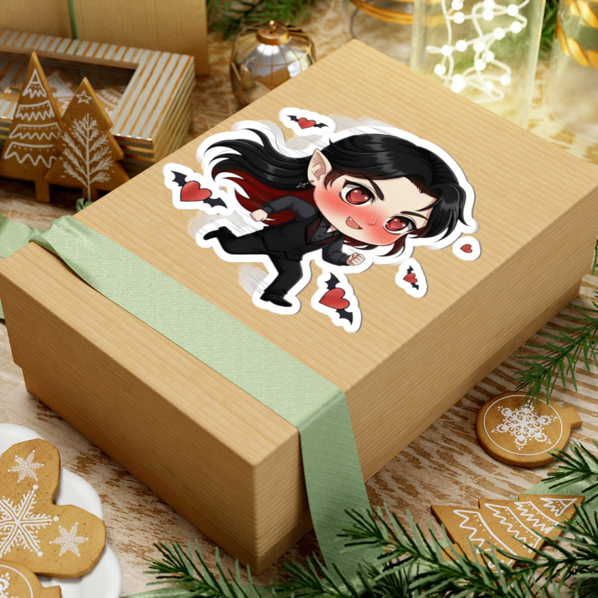 Cutie Monsters Dracula “Love Chase” Vinyl Sticker – Facing Left