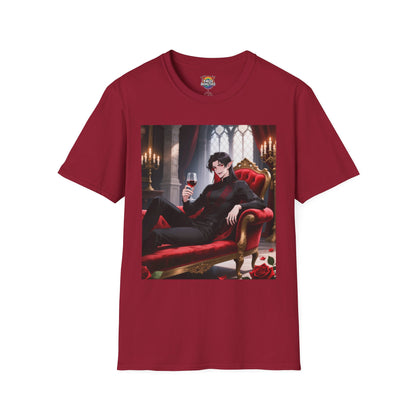 Dracula Velvet Chaise Unisex T-Shirt — Gothic Vampire Anime Tee | Yaoi Monsters
