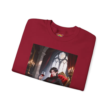 Dracula Velvet Chaise Crewneck Sweatshirt — Gothic Vampire Anime Pullover | Yaoi Monsters