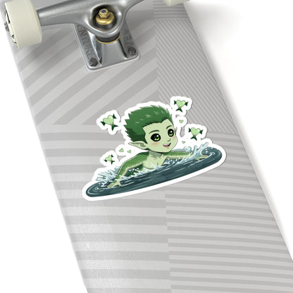 Cutie Monsters Kel “Love Chase” Glossy Vinyl Sticker – Splashing Forward Left