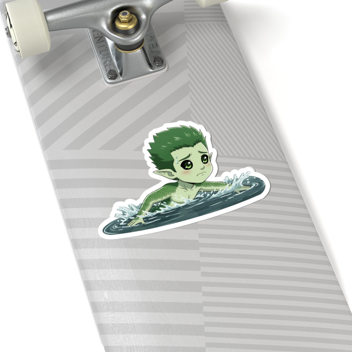 Cutie Monsters Kel “Love Panic” Glossy Vinyl Sticker – Splashing Away Left