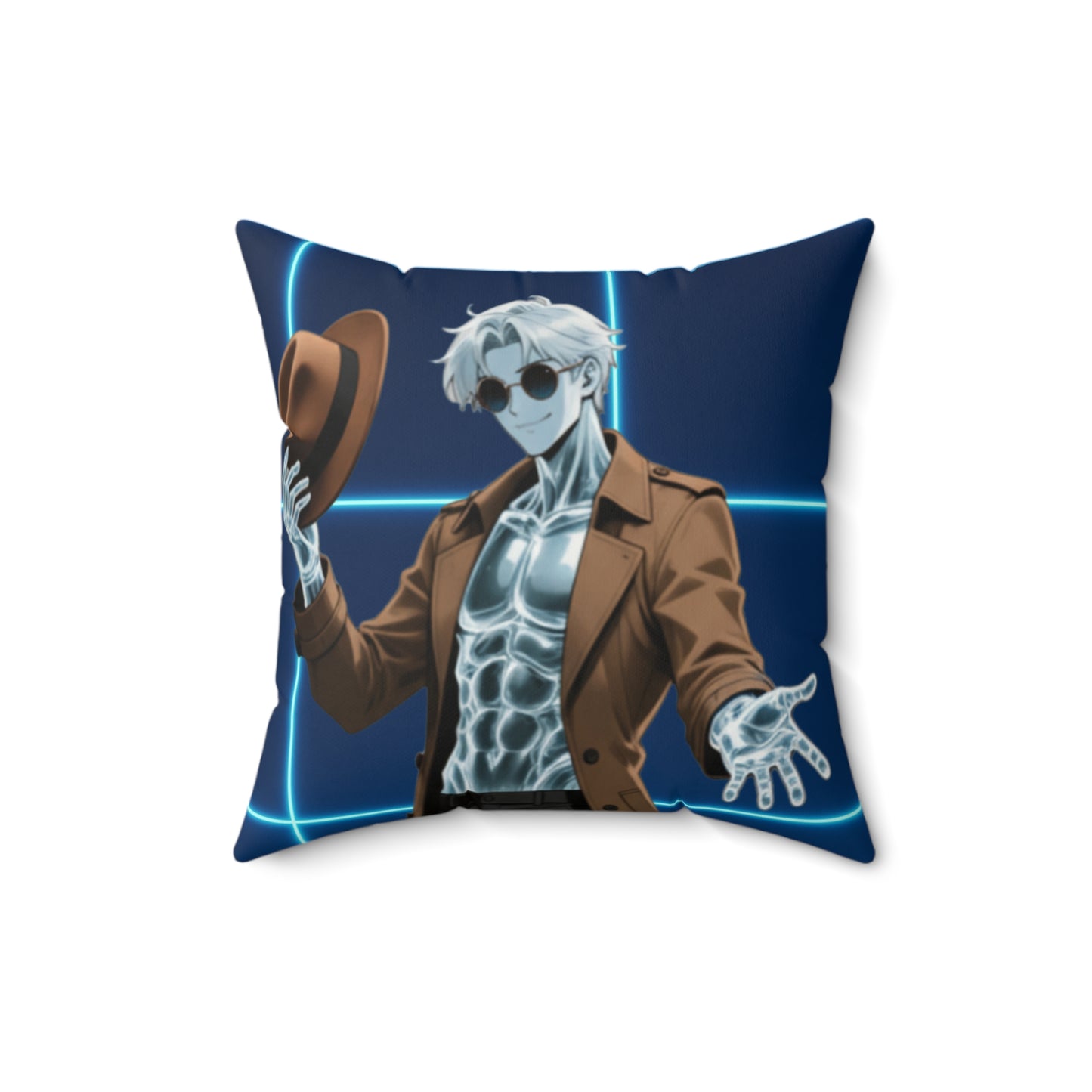 Kel & Theodore Double-Sided Throw Pillow — Sea Monster x Invisible Man Gothic Anime Decor | Yaoi Monsters