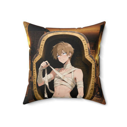 Luca & Imhotep Double-Sided Throw Pillow — Moonlit Werewolf x Mummy Gothic Anime Decor | Yaoi Monsters