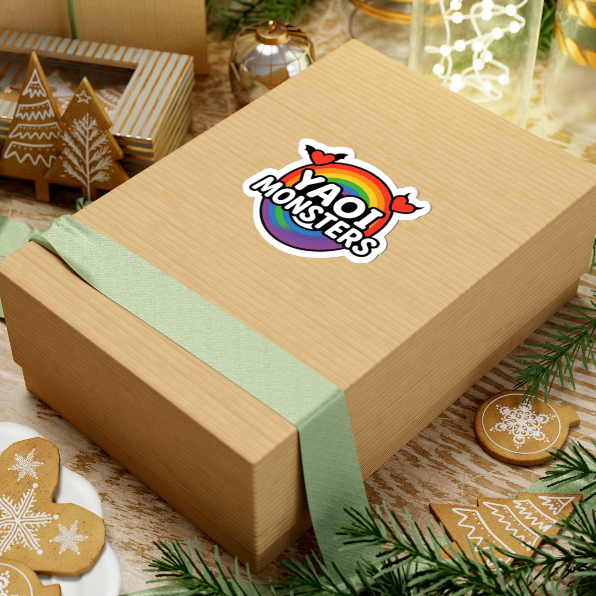 Yaoi Monsters Rainbow Logo Sticker | LGBTQ+ Pride Anime Vinyl Decal | Kawaii BL Laptop & Water Bottle Sticker