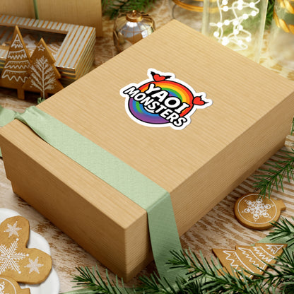 Yaoi Monsters Rainbow Logo Sticker | LGBTQ+ Pride Anime Vinyl Decal | Kawaii BL Laptop & Water Bottle Sticker