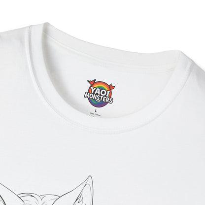 Luca Flirty Wolfboy Line Art Shirt— Anime Wolfboy Graphic Tee | Yaoi Monsters