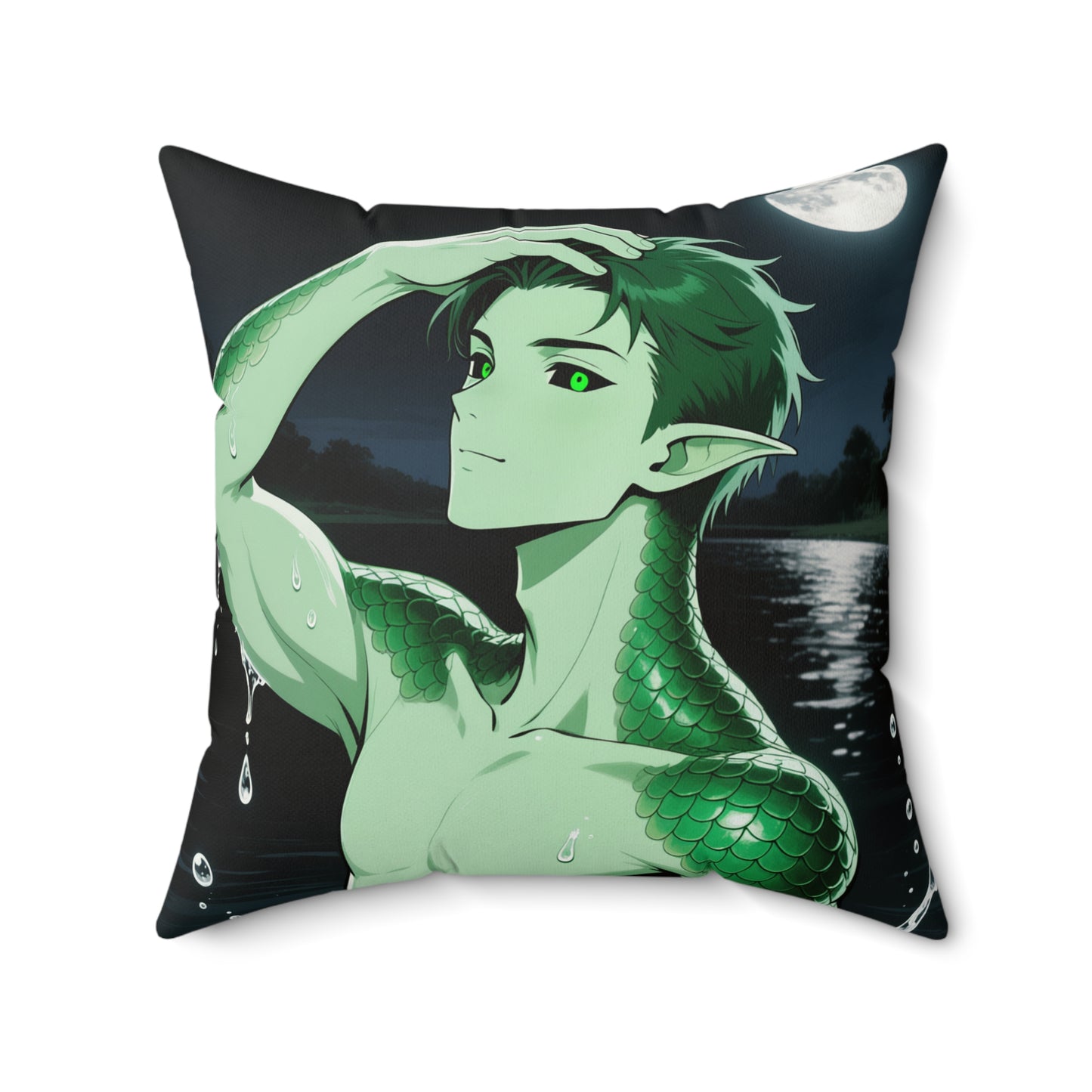 Kel & Theodore Double-Sided Throw Pillow — Sea Monster x Invisible Man Gothic Anime Decor | Yaoi Monsters