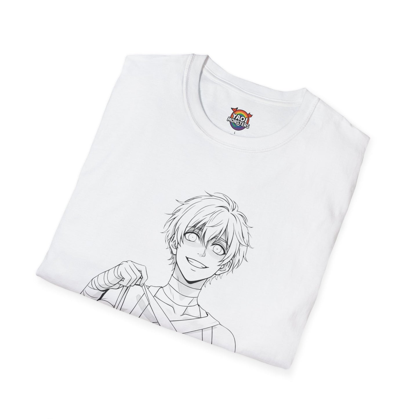 Imhotep “Wrapped & Ready” Line Art Tee — Gothic Anime Monster Streetwear | Yaoi Monsters