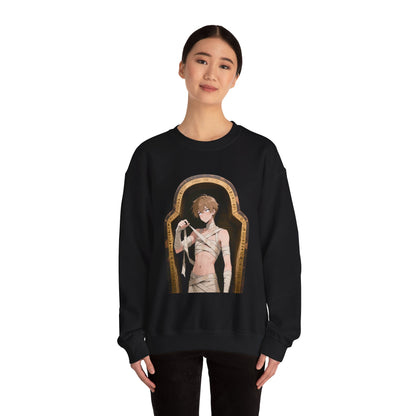 Mummy Crewneck Sweatshirt – Unisex Heavy Blend | Gothic Mummy Pullover, Anime Monster Sweater & Halloween Streetwear by Yaoi Monsters