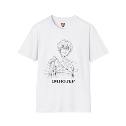Imhotep “Wrapped & Ready” Line Art Tee — Gothic Anime Monster Streetwear | Yaoi Monsters