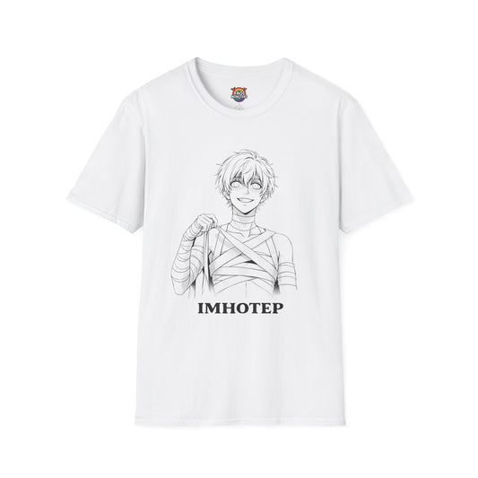 Imhotep “Wrapped & Ready” Line Art Tee — Gothic Anime Monster Streetwear | Yaoi Monsters