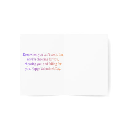 Invisible Man Theo Valentine Card, “You’ve Got Me Seeing Hearts” | Romantic Anime Greeting Card