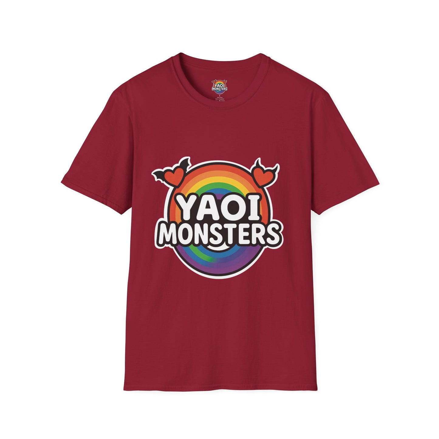Yaoi Monsters Rainbow Logo T-Shirt | Unisex BL Anime Tee | LGBTQ+ Pride Kawaii Monster Shirt