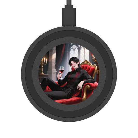 Dracula Velvet Chaise Wireless Charger — Qi-Compatible Vampire Charging Pad | Yaoi Monsters