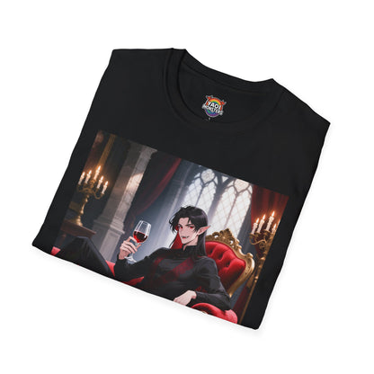 Dracula Velvet Chaise Unisex T-Shirt — Gothic Vampire Anime Tee | Yaoi Monsters