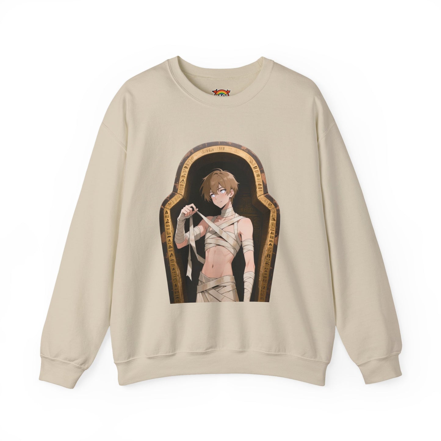 Mummy Crewneck Sweatshirt – Unisex Heavy Blend | Gothic Mummy Pullover, Anime Monster Sweater & Halloween Streetwear by Yaoi Monsters
