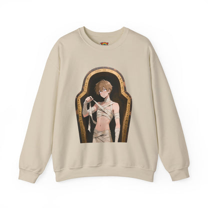 Mummy Crewneck Sweatshirt – Unisex Heavy Blend | Gothic Mummy Pullover, Anime Monster Sweater & Halloween Streetwear by Yaoi Monsters