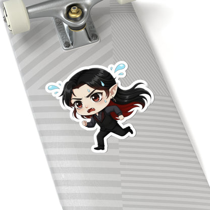 Cutie Monsters Dracula “Panic” Vinyl Sticker – Running Away Right