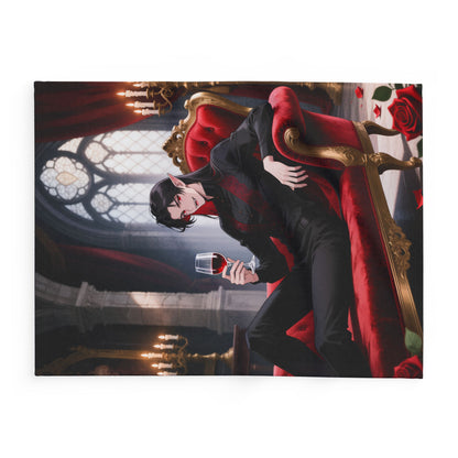 Dracula Velvet Chaise Fleece Blanket — Gothic Vampire Throw | Yaoi Monsters