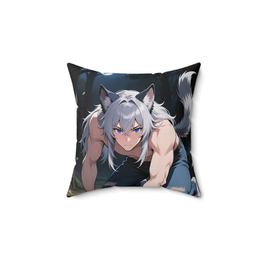 Luca & Imhotep Double-Sided Throw Pillow — Moonlit Werewolf x Mummy Gothic Anime Decor | Yaoi Monsters