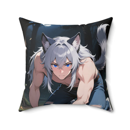 Luca & Imhotep Double-Sided Throw Pillow — Moonlit Werewolf x Mummy Gothic Anime Decor | Yaoi Monsters