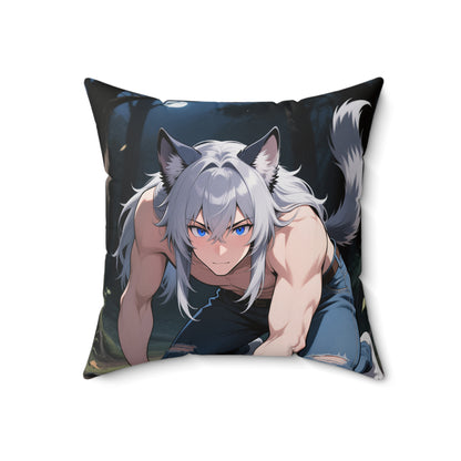 Luca & Imhotep Double-Sided Throw Pillow — Moonlit Werewolf x Mummy Gothic Anime Decor | Yaoi Monsters