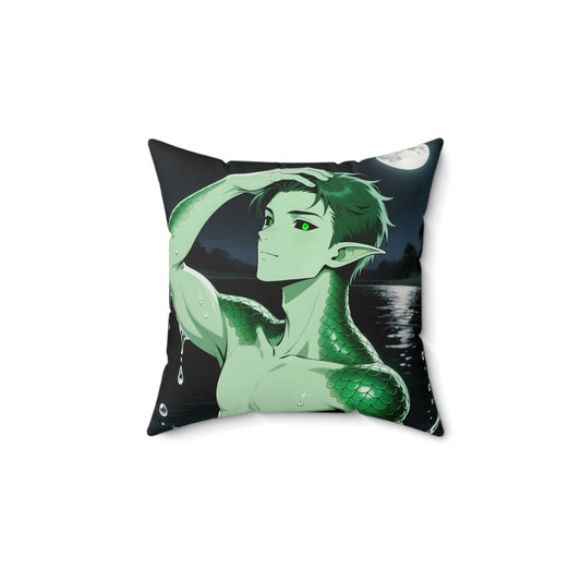 Kel & Theodore Double-Sided Throw Pillow — Sea Monster x Invisible Man Gothic Anime Decor | Yaoi Monsters