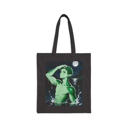 Kel Sea Creature Anime Tote Bag (Black Canvas 15" × 16") — Con & Bookstore Hauler | Yaoi Monsters