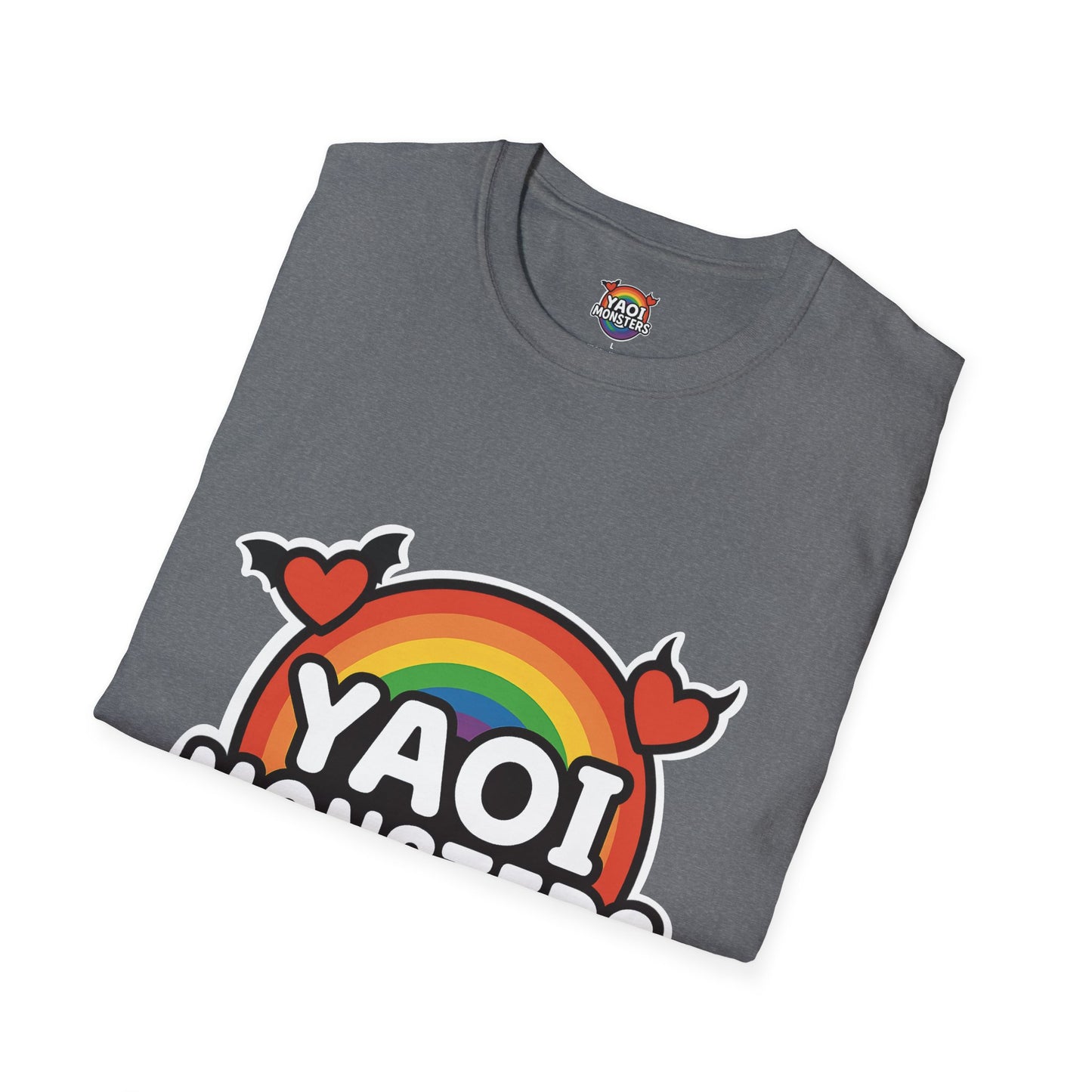Yaoi Monsters Rainbow Logo T-Shirt | Unisex BL Anime Tee | LGBTQ+ Pride Kawaii Monster Shirt