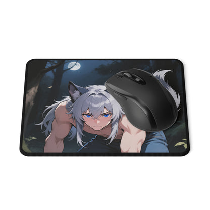 Luca Werewolf Gaming Mouse Pad — 9.5″×8″ Precision Desk Mat (Smooth Polyester, Non-Slip Rubber, Anime Wolfman Art)