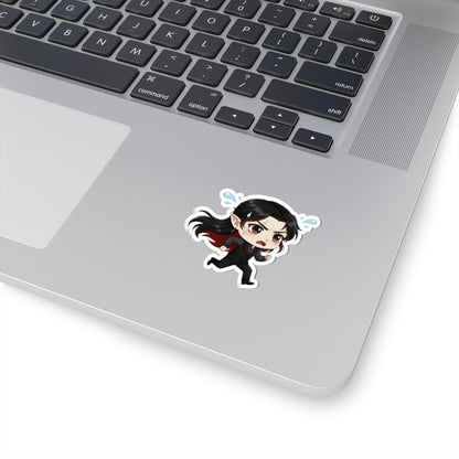 Cutie Monsters Dracula “Panic” Vinyl Sticker – Running Away Left