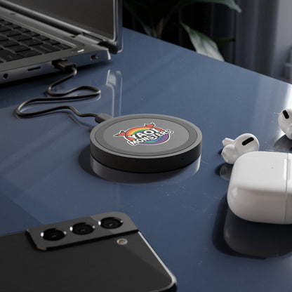 Yaoi Monsters Rainbow Logo Wireless Charger | Qi Charging Pad for iPhone, Samsung & Pixel | BL Anime Pride Desk Accessory
