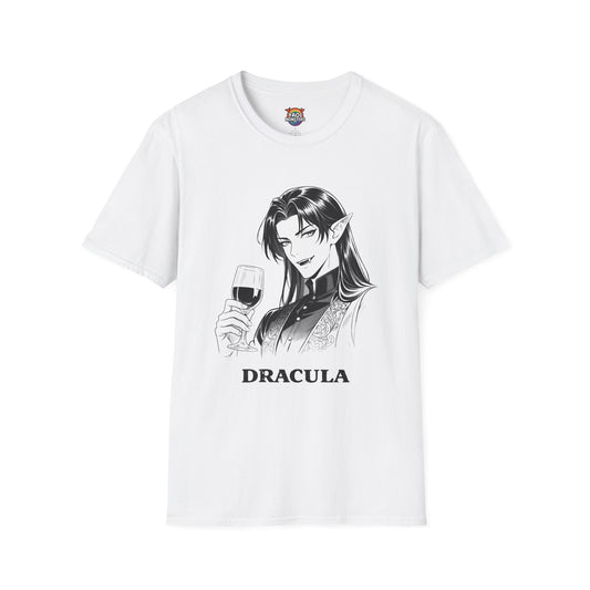 Dracula Elegant Bite Line Art Shirt— Gothic Vampire Anime Tee | Yaoi Monsters
