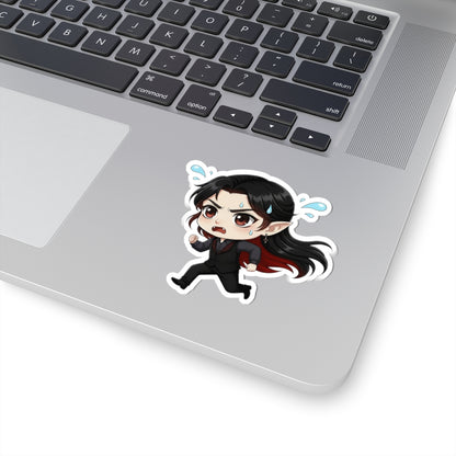 Cutie Monsters Dracula “Panic” Vinyl Sticker – Running Away Right