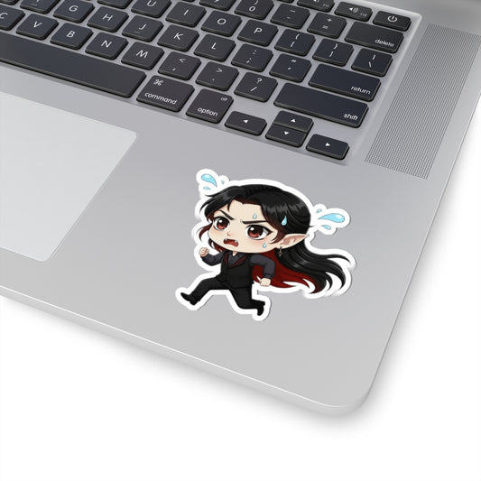 Cutie Monsters Dracula “Panic” Vinyl Sticker – Running Away Right