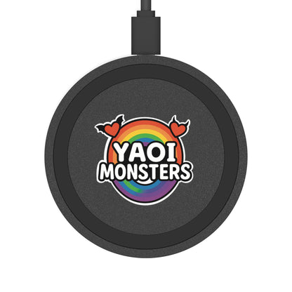 Yaoi Monsters Rainbow Logo Wireless Charger | Qi Charging Pad for iPhone, Samsung & Pixel | BL Anime Pride Desk Accessory