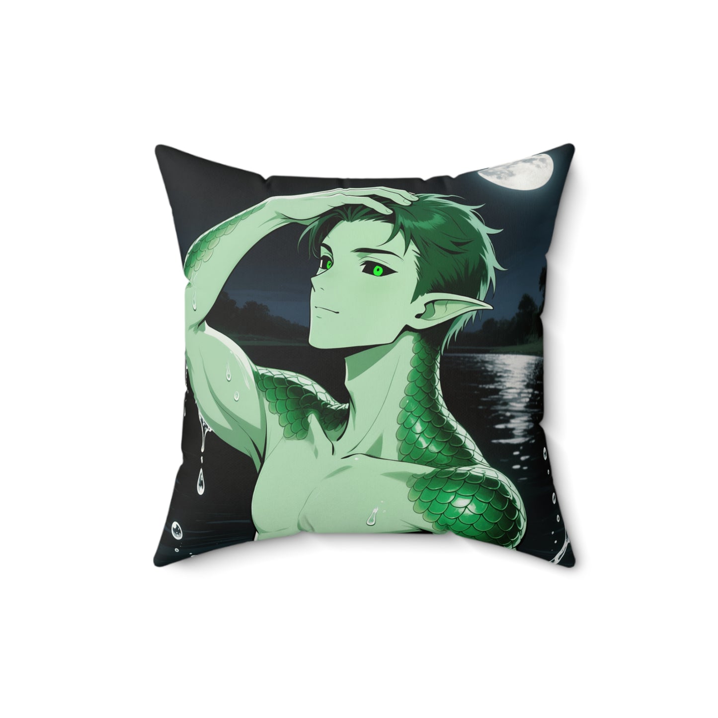 Kel & Theodore Double-Sided Throw Pillow — Sea Monster x Invisible Man Gothic Anime Decor | Yaoi Monsters
