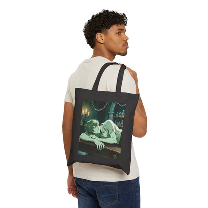 Adam Frankenstein Black Canvas Tote (15" × 16") — Bookstore & Con Haul Bag | Yaoi Monsters