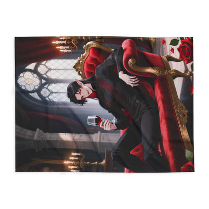 Dracula Velvet Chaise Fleece Blanket — Gothic Vampire Throw | Yaoi Monsters