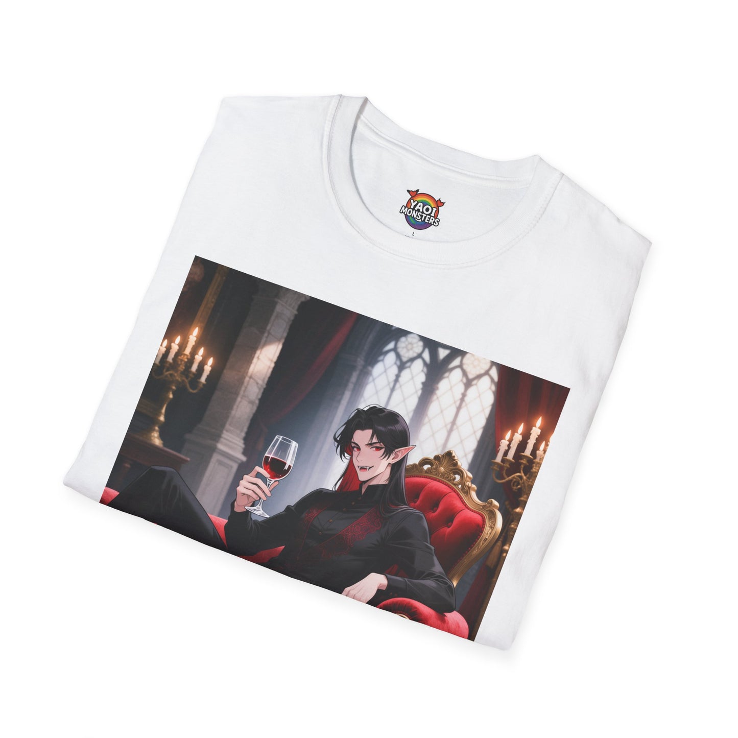 Dracula Velvet Chaise Unisex T-Shirt — Gothic Vampire Anime Tee | Yaoi Monsters