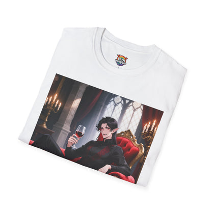 Dracula Velvet Chaise Unisex T-Shirt — Gothic Vampire Anime Tee | Yaoi Monsters