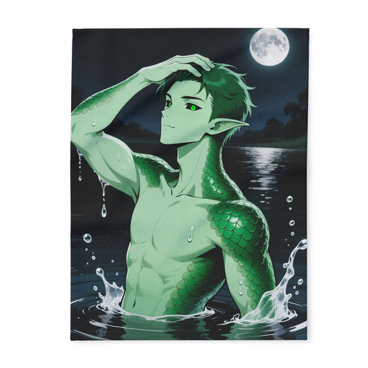 Kel Lagoon Fleece Blanket — Anime Sea Monster Throw | Yaoi Monsters