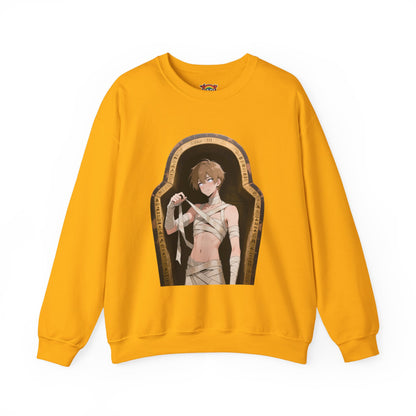 Mummy Crewneck Sweatshirt – Unisex Heavy Blend | Gothic Mummy Pullover, Anime Monster Sweater & Halloween Streetwear by Yaoi Monsters