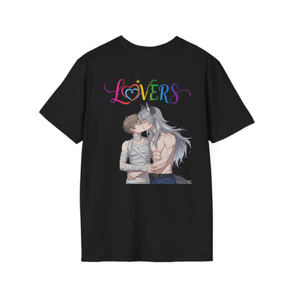 Enemies to Lovers Luca x Imhotep Unisex T-Shirt — Werewolf x Mummy BL Anime Tee | Yaoi Monsters