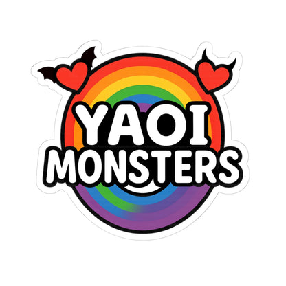 Yaoi Monsters Rainbow Logo Sticker | LGBTQ+ Pride Anime Vinyl Decal | Kawaii BL Laptop & Water Bottle Sticker