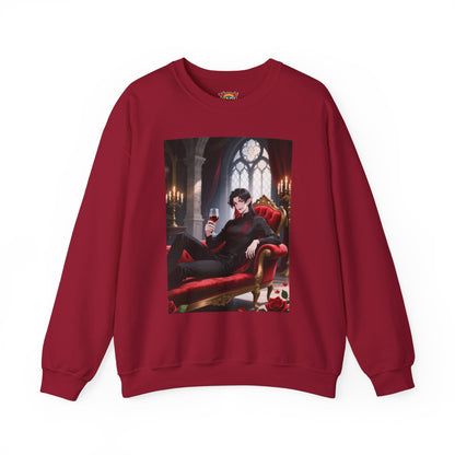 Dracula Velvet Chaise Crewneck Sweatshirt — Gothic Vampire Anime Pullover | Yaoi Monsters