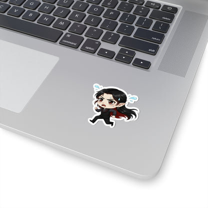 Cutie Monsters Dracula “Panic” Vinyl Sticker – Running Away Right