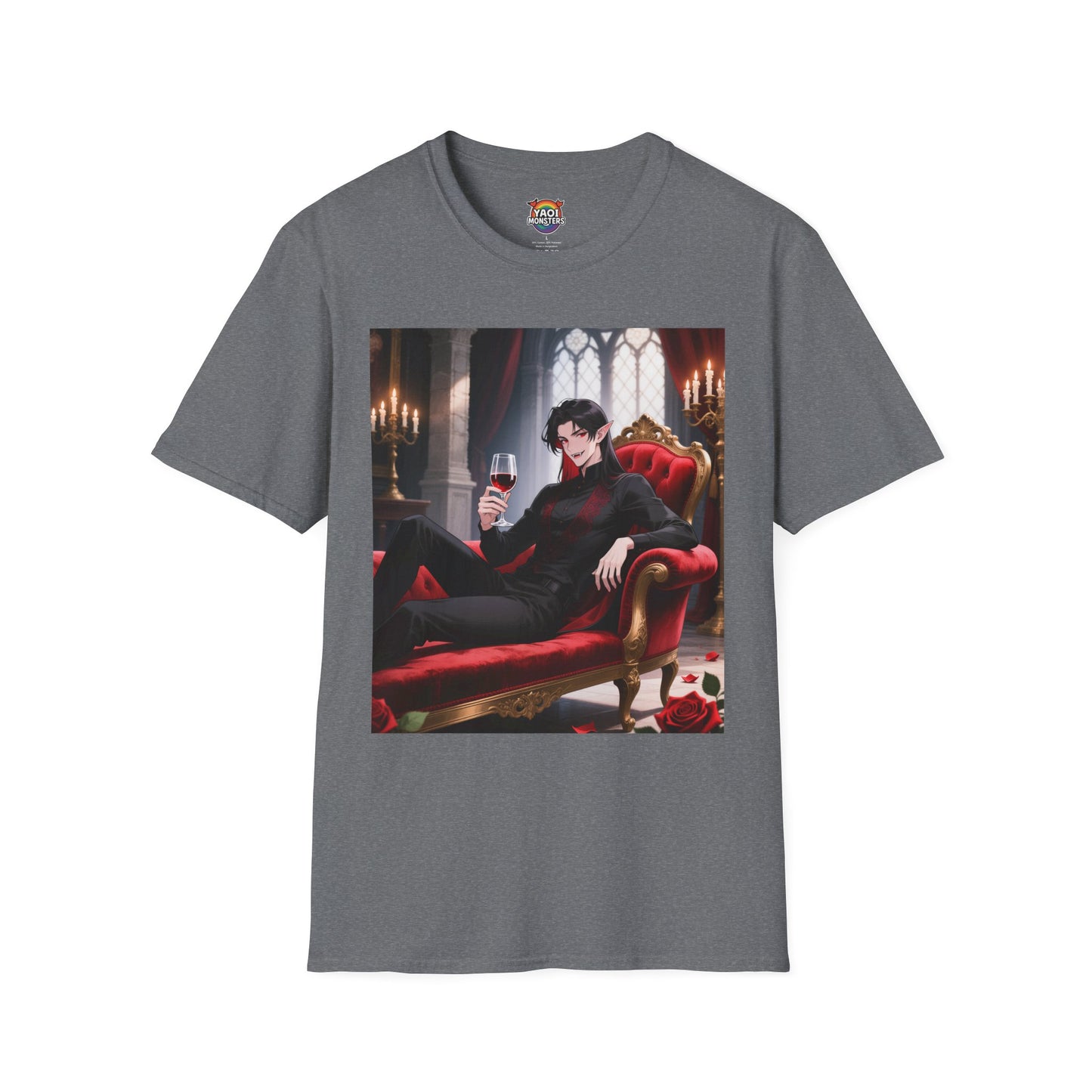 Dracula Velvet Chaise Unisex T-Shirt — Gothic Vampire Anime Tee | Yaoi Monsters